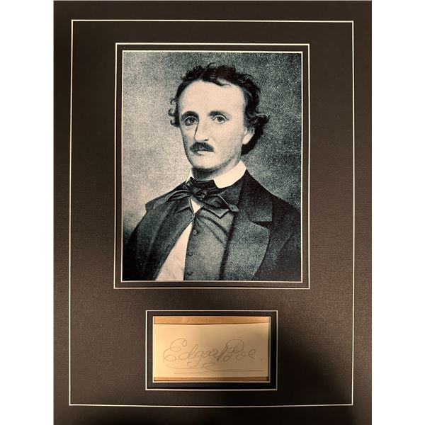 Edgar Allen Poe Autographed Display