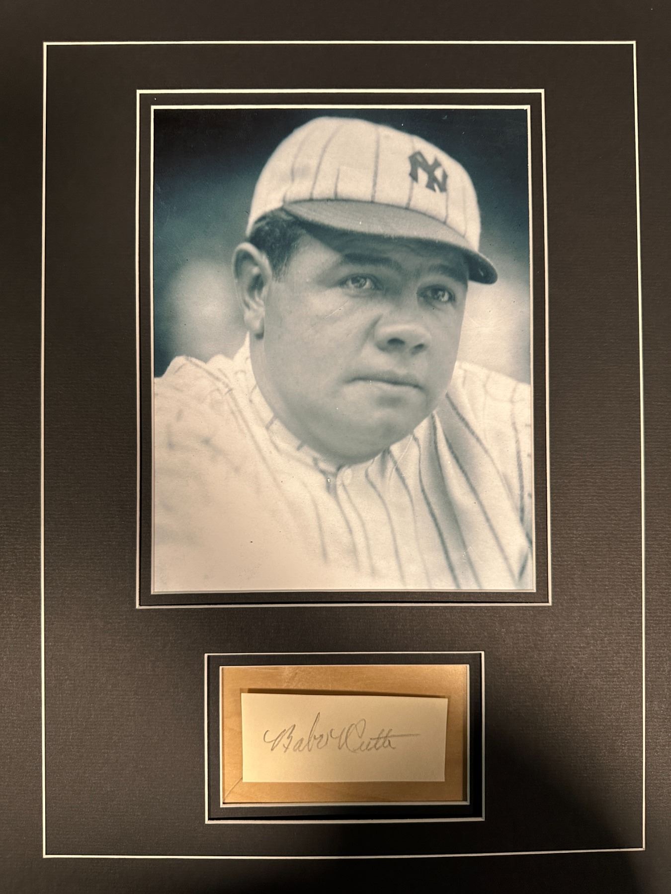 Babe Ruth Autographed Display