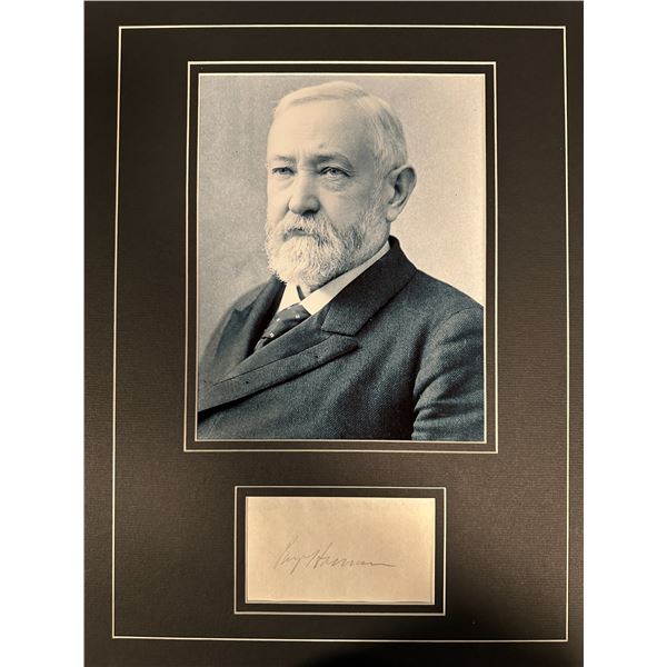 Benjamin Harrison Autographed Display