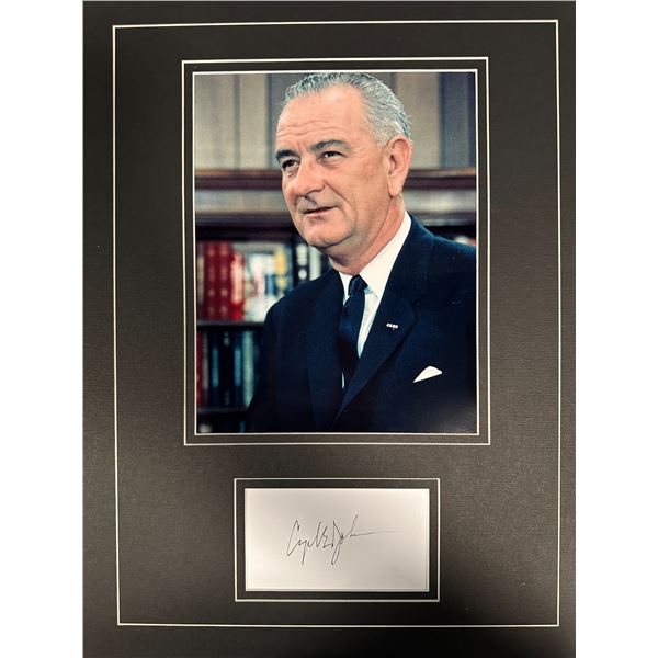 Lyndon B. Johnson Autographed Display