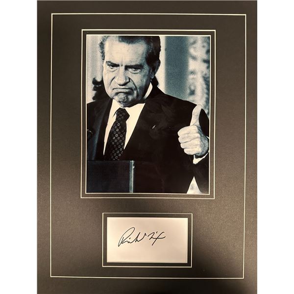 Richard Nixon Autographed Display