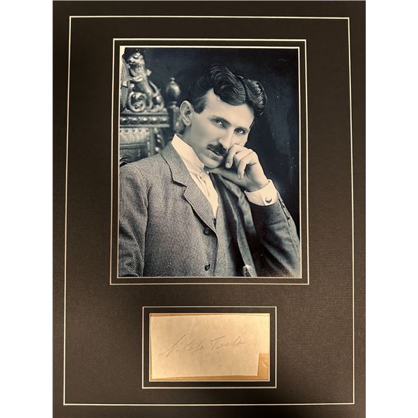 Nikola Tesla AUTOGRAPHED Display