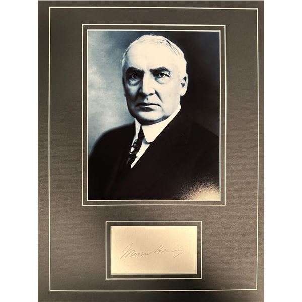 Warren G. Harding Autographed Display