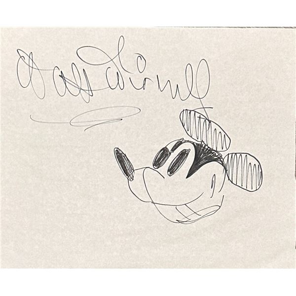 Mickey Mouse AUTOGRAPHED Hand Drawn WALT DISNEY