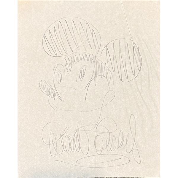 Mickey Mouse AUTOGRAPHED Hand Drawn WALT DISNEY