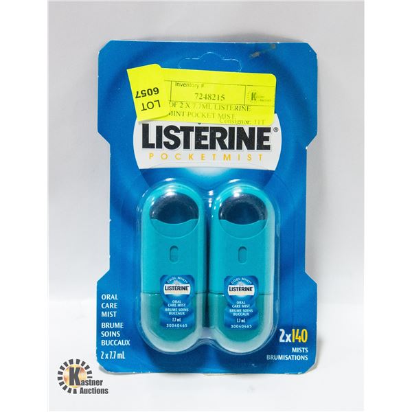 PACK OF 2 X 7.7ML LISTERINE COOLMINT POCKET MIST