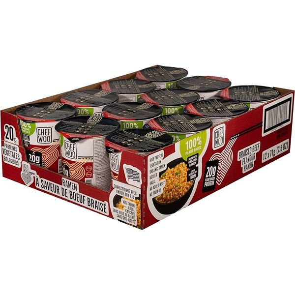 CASE WITH 12 CHEF WOO BEEF FLAVOR PLANT BASED