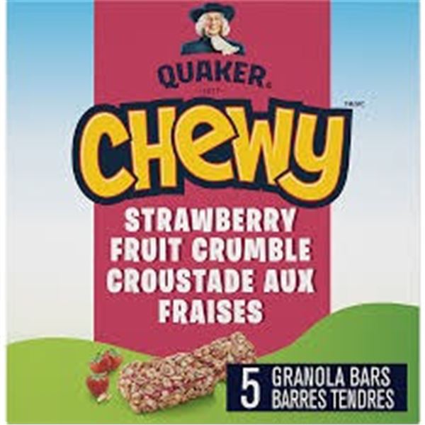 NEW 3 X 120G QUAKER CHEWY STRAWBERRY BARS