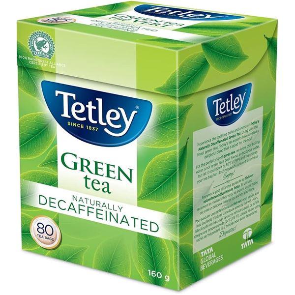 NEW 160G TETLEY GREEN TEA DECAF