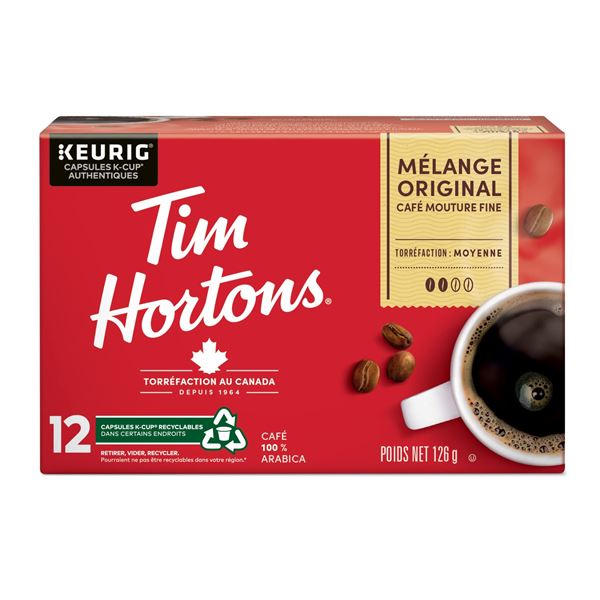 NEW 126G TIM HORTONS ORIGINAL BLEND COFFEE