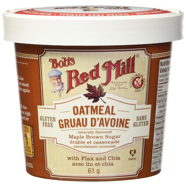 NEW 12 X 61G BOBS RED MILL BROWN SUGAR OATMEAL