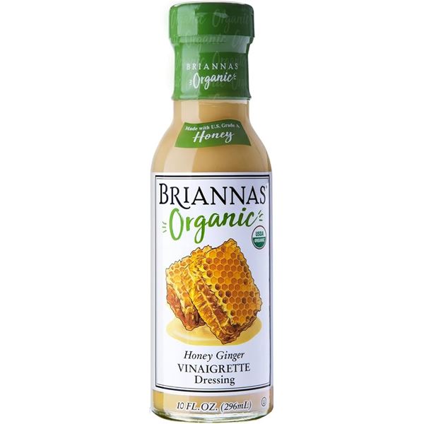 NEW 2 X 296ML BRIANNA ORGANIC HONEY GINGER