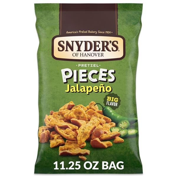 NEW 2 X 240G SNYDERS PRETZEL PIECES JALAPENO