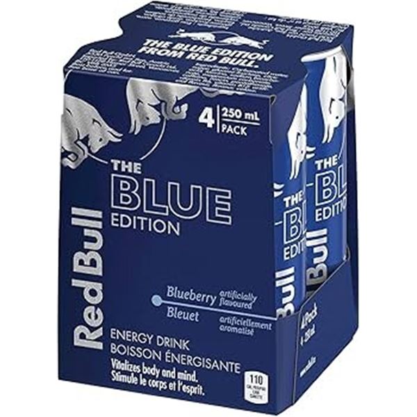 NEW 4 X 250ML REDBULL BLUEBERRY