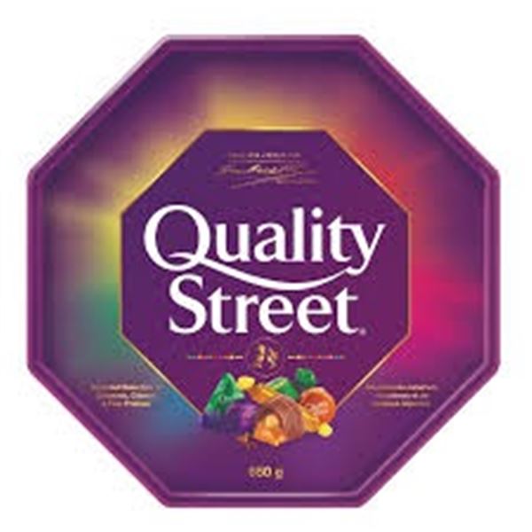 NEW 650G QUALITY STREET CARAMELS TIN