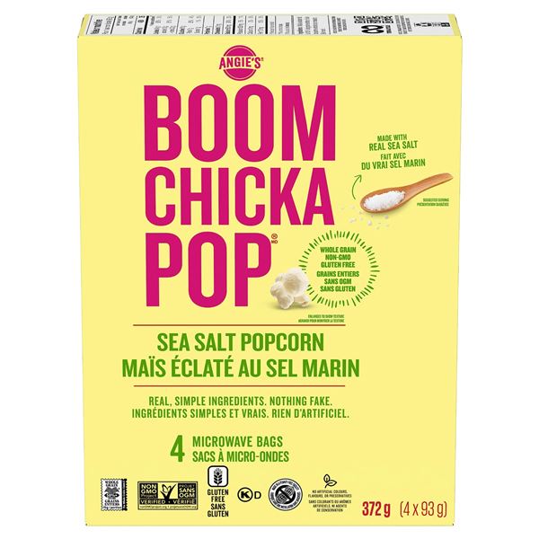 NEW 4 X 372G BOOM CHICKA POP SEA SALT POPCORN