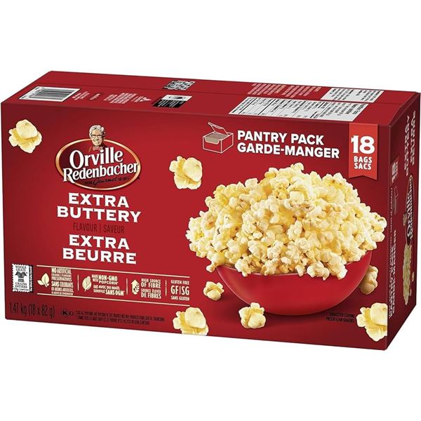 NEW 18 X 82G ORVILLE EXTRA BUTTERY POPCORN