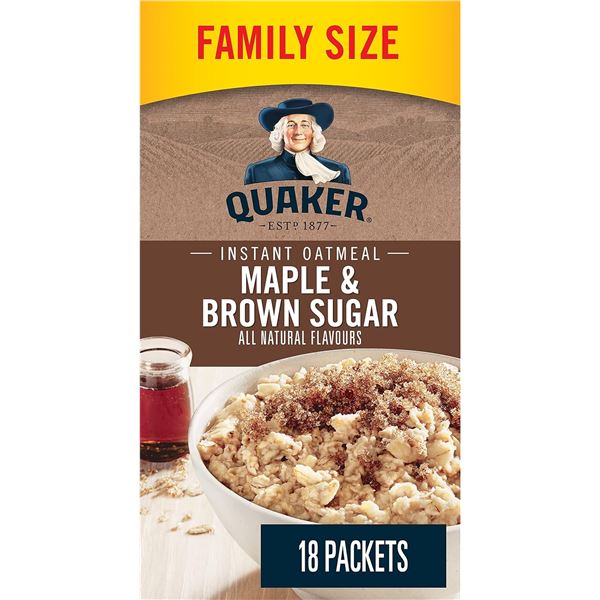 NEW 774G 18 PACKETS QUAKER INSTANT OATMEAL