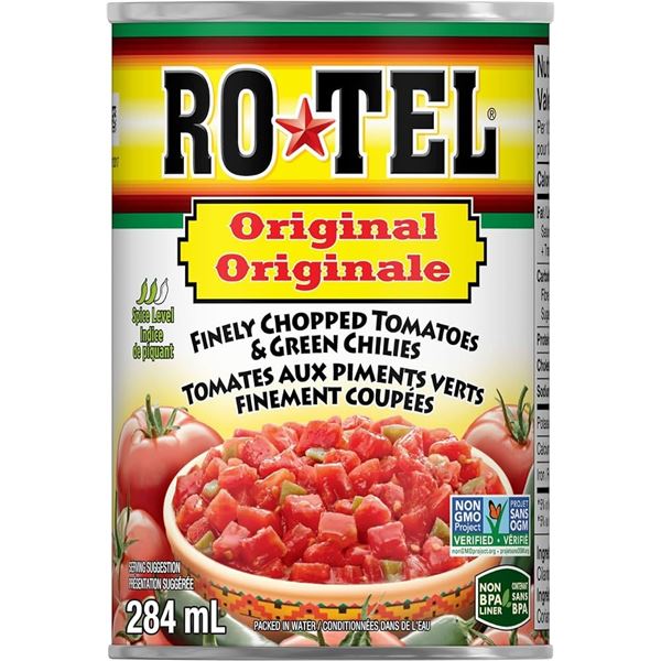 NEW 4 X 284ML ROTEL ORIGINAL CHOPPED TOMATOES