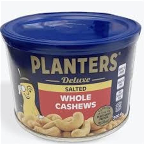 NEW 3 X 200G PLANTERS DELUXE SALTED WHOLE CASHEWS