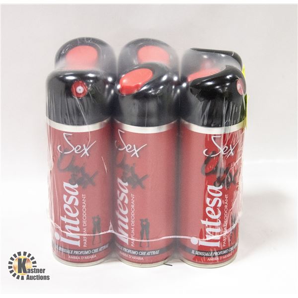 NEW 6-PACK INTESA UNI SEX PARFUM DEODORANT