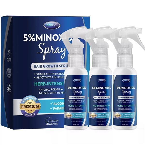3-PACK 5% MINOXIDIL SPRAY FOR HAIR & BEARD GROWTH