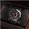 Image 1 : NEW 5 PC BLACK WATCH SET WITH DATE IN BOX