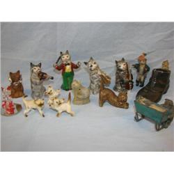 Miniture cat collection, 14 cats,some are Dresden
