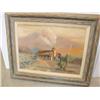 Image 1 : Oil on board in rustic frame by M. Hunt