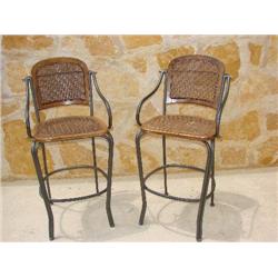 2 barstools w/cane seat and back