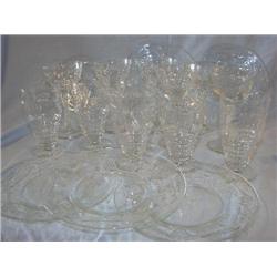 Etched crystal-22 pcs. Total, including 6 plates.