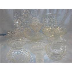 Glassware, compotes,relish, platter, 12 pcs. Total