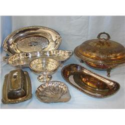 Silver, plate & sterling:  7 pieces total