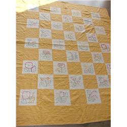 Handquilted & embroidered quilt