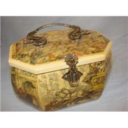 Wood decoupage purse