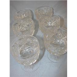 6 cut glass custard cups