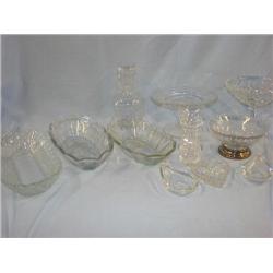 Glassware-compotes,relish,water set. 12 items total