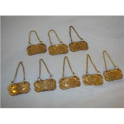 8 brass liquor bottle tags