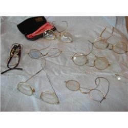 Vintage eyeglasses, 8 pair total.