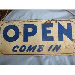 Metal double sided open & close sign