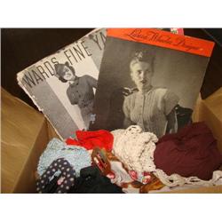 Vintage linens, lace, some clothing, books/mags