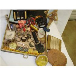 Vintage jewelry, compacts, inclds. 18k. Gold ring