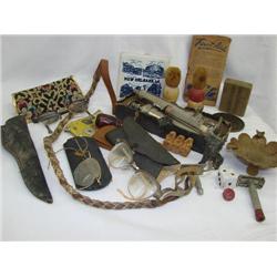 Misc. items-whip,syringes,cig.case, dice, variety!