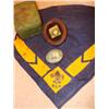 Image 1 : Boy Scout items, 1st aid kit, scarf, picture.