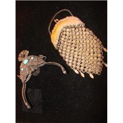 Ladies metal purse & top piece of purse