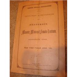 1880-1881 Masonic Male & Female Institute Catalog