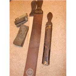 Old Razor strap & sharpening stones