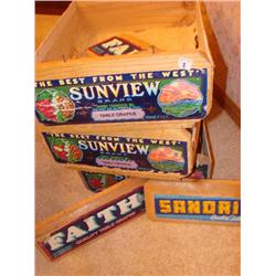 Grape crates, Faith, Sunview, Sandrini.