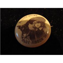 Buster Brown Blue Ribbon Shoe Button/Pin