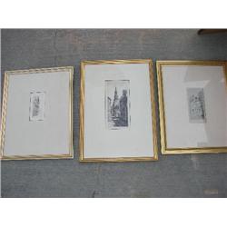3 Vincent Price Collection etchings, all signed